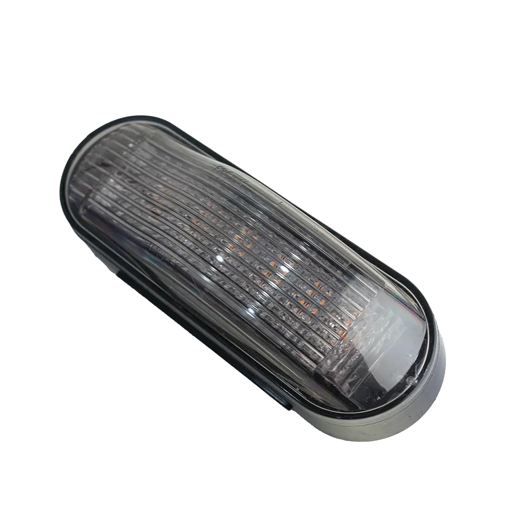 Amber Led Light Mid Turn Tinted Lens 2" X 6" W/ 8" Pigtail - Grommet Mount 