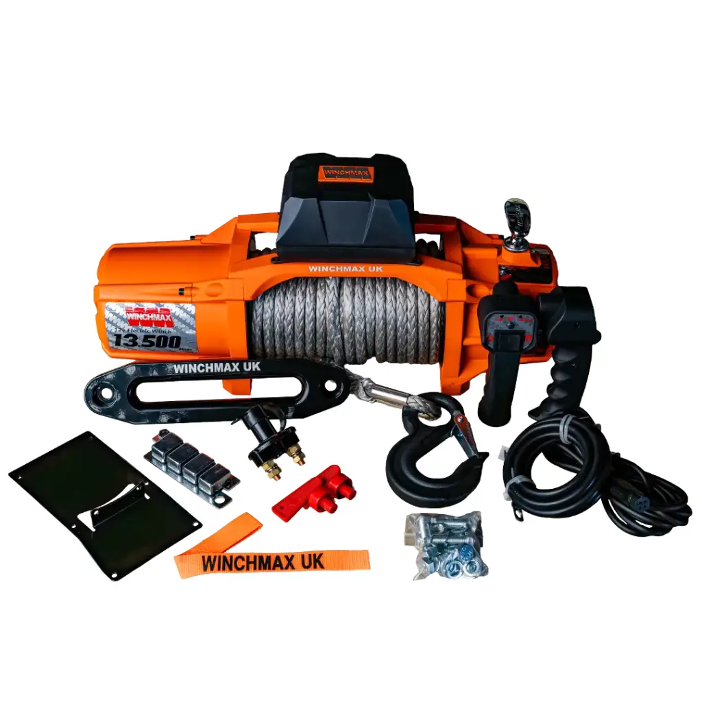 Winchmax Winch Synthetic Rope 90' - 13,500 Lbs - 12V  - Orange 