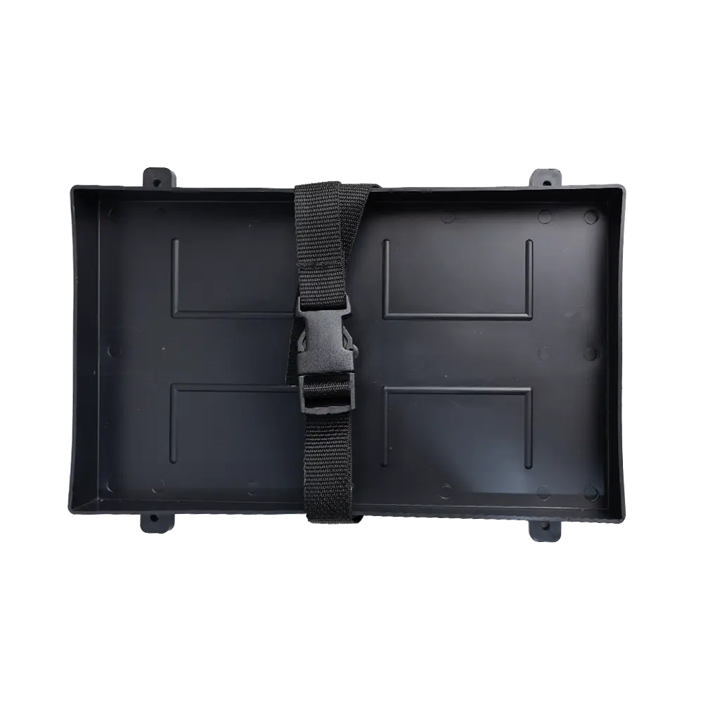 Plastic Battery Tray W/ Belt For Group 27 Battery - Black