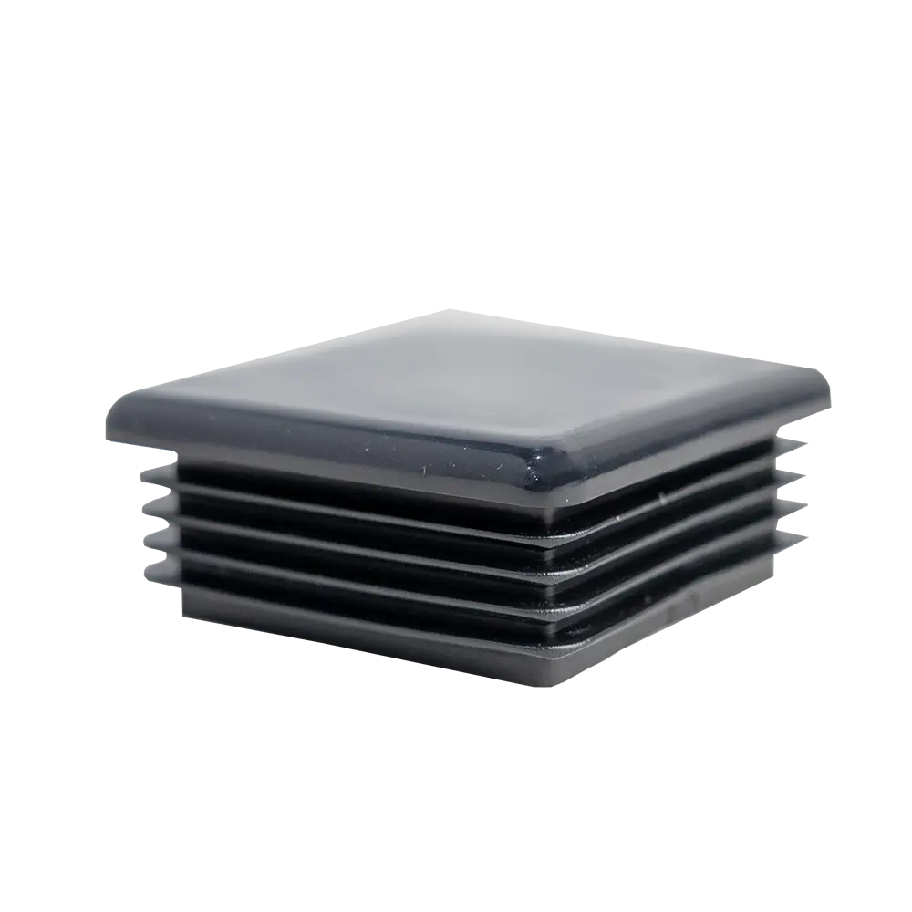 Corrugated Square Plastic Plug For 2" X 2" 10-14 Ga. Tube - Black 