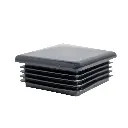 Corrugated Square Plastic Plug For 2" X 2" 10-14 Ga. Tube - Black 