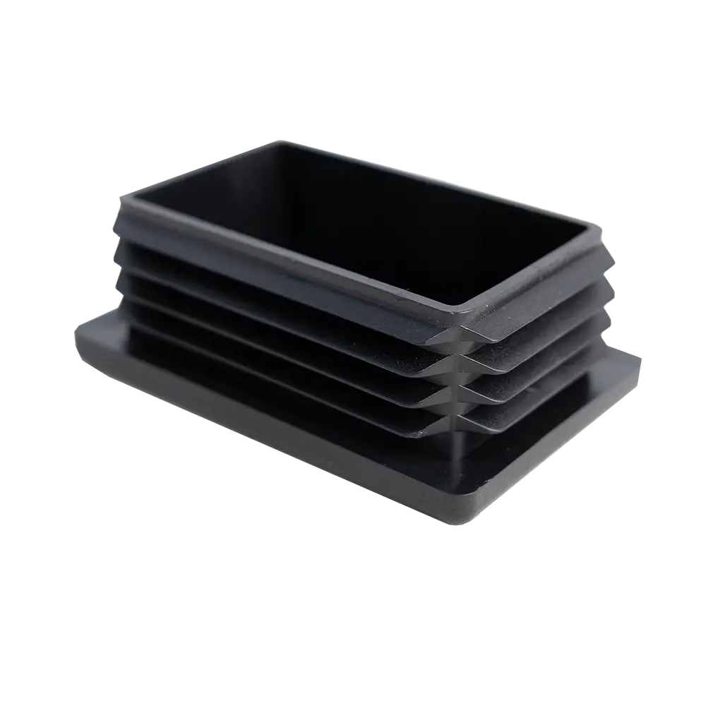 Corrugated Rectangle Plastic Plug For 2" X 3" 8-14 Ga. Tube - Black 