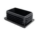 Corrugated Rectangle Plastic Plug For 2" X 3" 8-14 Ga. Tube - Black 
