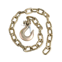GR70 Safety Chain W/ Clevis Hook 1/4" X 36" 12,600 Lbs Mbs - Zinc Plated 
