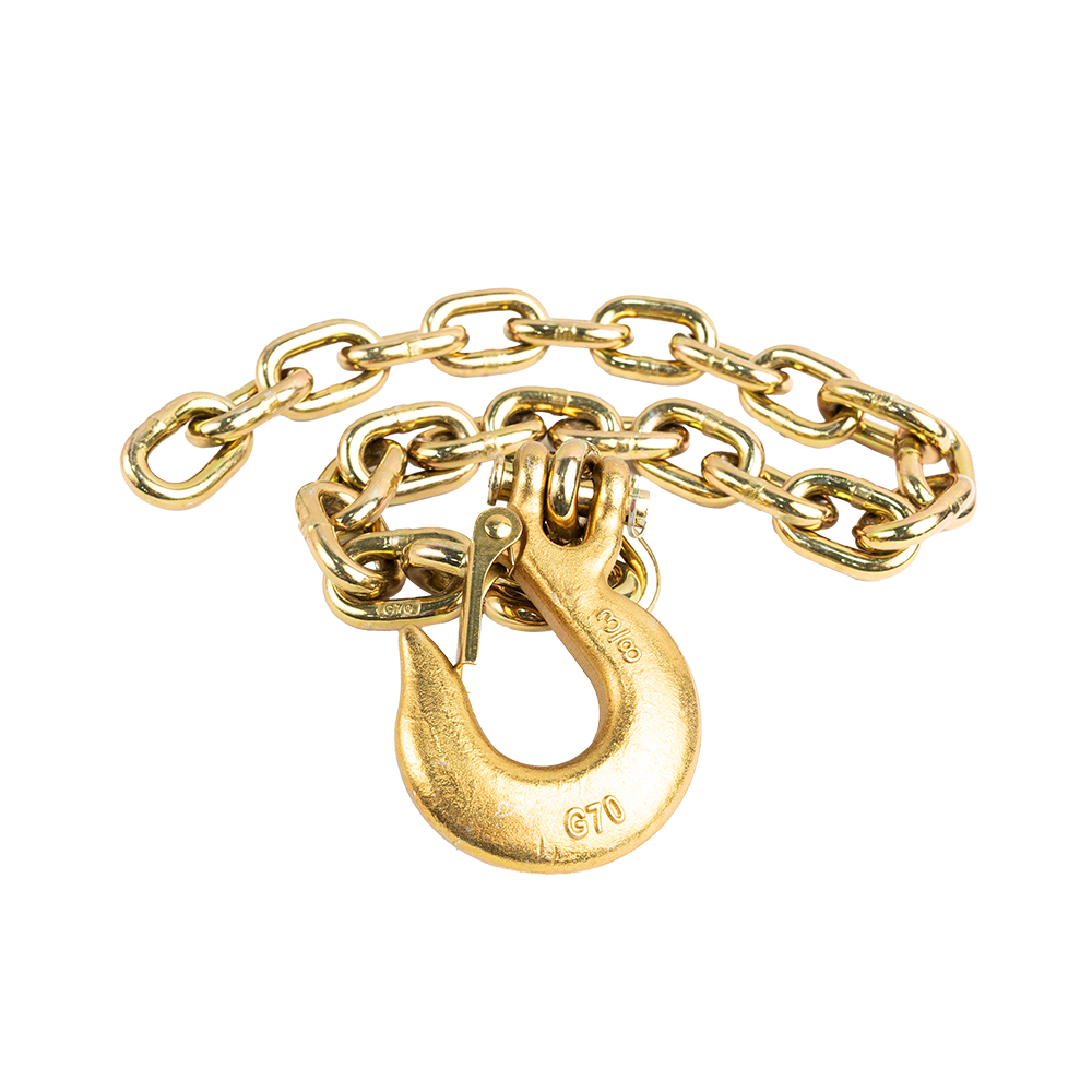 GR70 Safety Chain W/ Clevis Hook 3/8" X 36" 26,400 Lbs Mbs - Zinc Plated