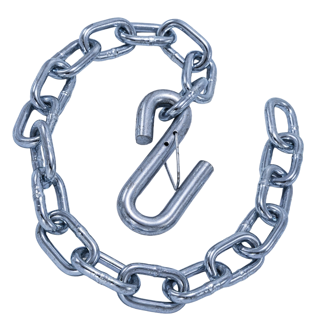 GR30 Safety Chain W/ Spring Clip Hook 1/4" X 27" 5,200 Lbs Mbs - Zinc Plated 