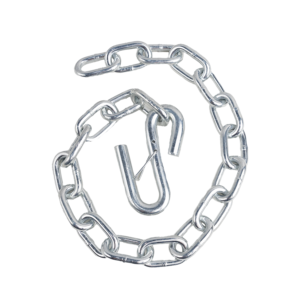 GR30 Safety Chain W/ Spring Clip Hook 1/4" X 27" 5,200 Lbs Mbs - Zinc Plated 