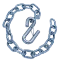 GR30 Safety Chain W/ Spring Clip Hook 1/4" X 27" 5,200 Lbs Mbs - Zinc Plated 