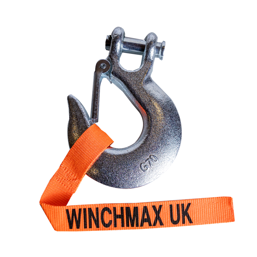 [GXEL-010003] 1/2 SILVER CLEVIS HOOK 17,500- 22,000 LBS INCL. HAND SAVER STRAP - ZINC PLATED