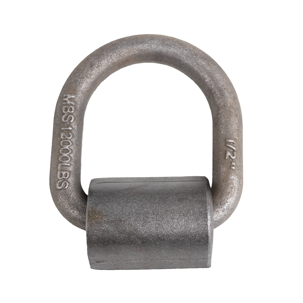 1/2" D-RING W/ WELD ON CLIP 4,000 LBS WLL - 12,000 LBS MBS - FORGED STEEL - RAW