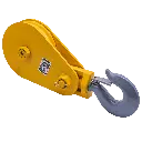 15 TON SNATCH BLOCK 10" SHEAVE W/ HOOK- YELLOW