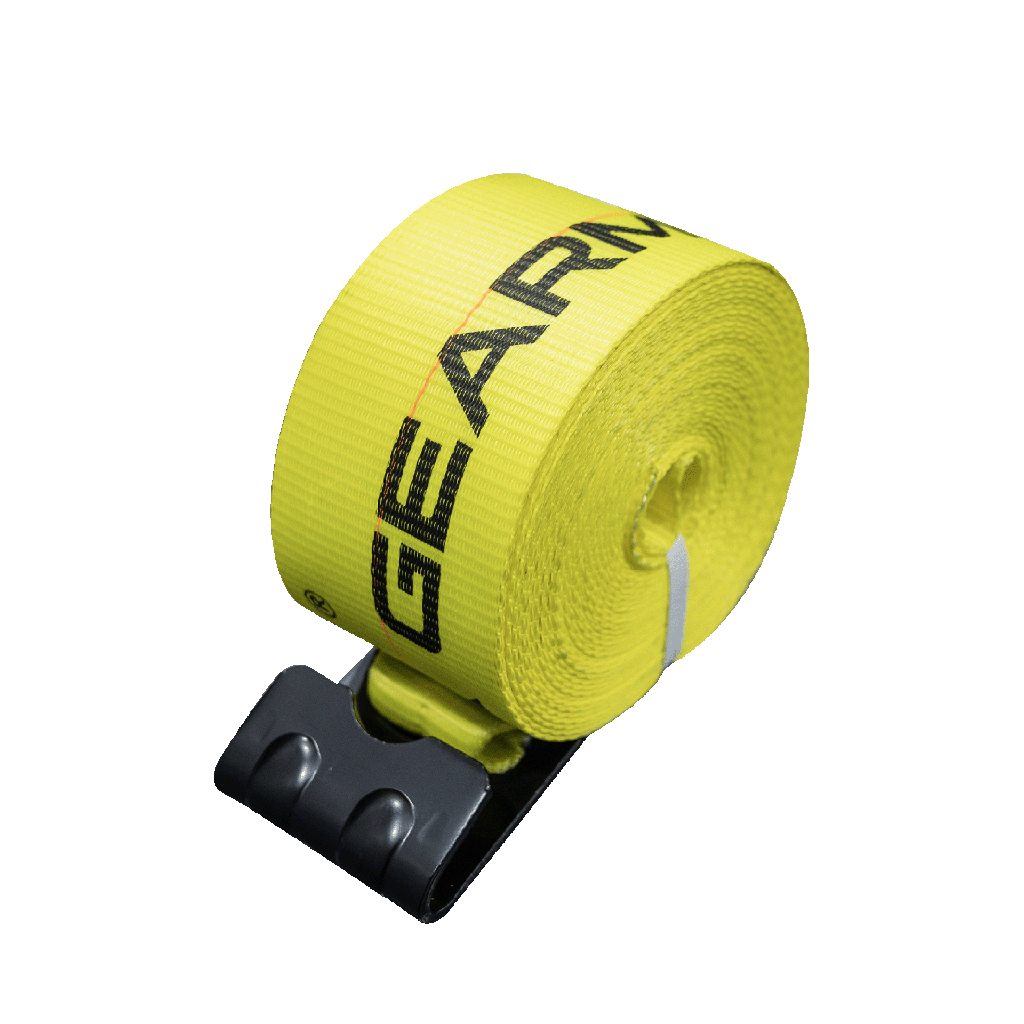 [GXCA-007001] 4" X 30' WINCH STRAP W/ FLAT HOOK 5400 LBS WLL - YELLOW