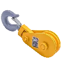8 TON SNATCH BLOCK 6" SHEAVE W/ HOOK- YELLOW