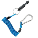COILED BREAKAWAY CABLE 4' W/ STEEL SPRING SNAP AND PLASTIC KEY - BLUE