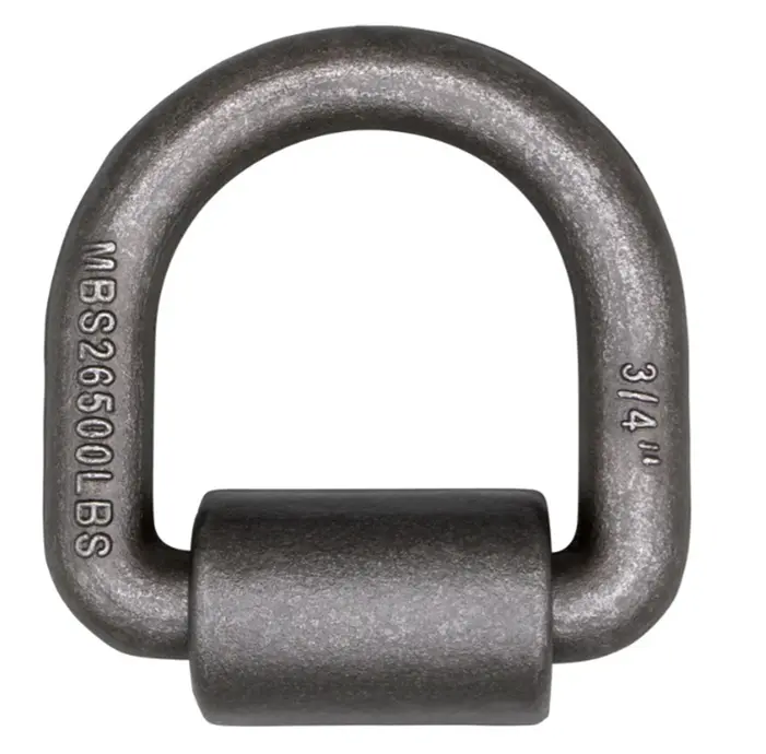 3/4" D-Ring W/ Weld On Clip 8,800 Lbs Wll - 26,500 Lbs Mbs - Forged Steel - Raw