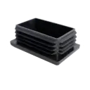 Corrugated Rectangle Plastic Plug For 2" X 4" 6-12 Ga. Tube - Black