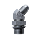 ELBOW FITTING - 1/2" ORB MALE (3/4"-16 SAE-8) & MALE JIC 3/8" - 45° - ZINC PLATED