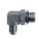 CODO HIDRAULICO 90° – 1/2" ORB MACHO (3/4"-16 SAE-8) Y CONECTOR MACHO JIC 3/8" – ZINCADO