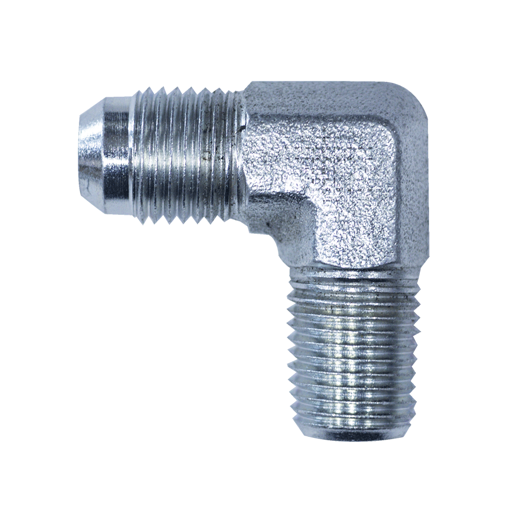 ELBOW FITTING - 3/8" NPT & MALE JIC 3/8" - 90° - ZINC PLATED