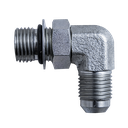 ELBOW FITTING - 3/8" ORB MALE (9/16"-18 SAE-6) & MALE JIC 3/8" - 90° - ZINC PLATED
