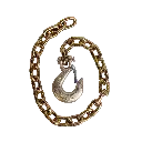 CADENA DE SEGURIDAD GR70 CON GANCHO CLEVIS 3/8" X 36" – MBS 26,400 LB – ZINCADA (GOLD)