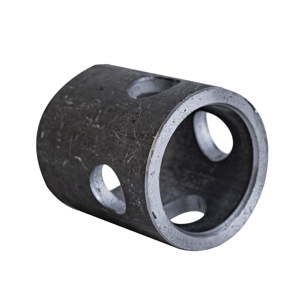 BUJE DE 4 ORIFICIOS PARA GATO GIRATORIO 2" X 2-1/4" – ACERO – SIN ACABADO
