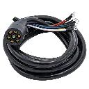 UNIVERSAL 7-WAY PLUG HARNESS FOR BUMPER PULL TRAILER 7' LONG - BLACK