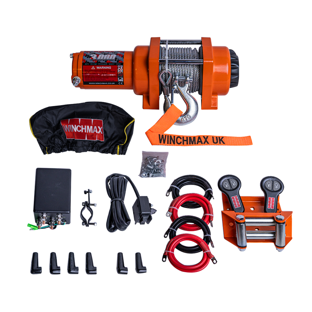 [GXEL-009007-C] WINCHMAX WINCH STEEL CABLE 50' - 3,000 LBS - 12V  - ORANGE – C