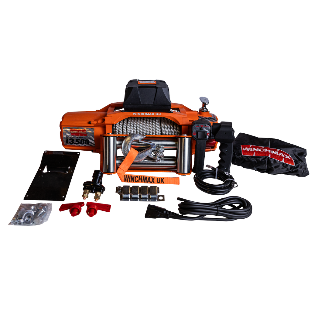 [GXEL-009001-C] WINCHMAX WINCH STEEL CABLE 80' - 13,500 LBS – 12V  - ORANGE – C