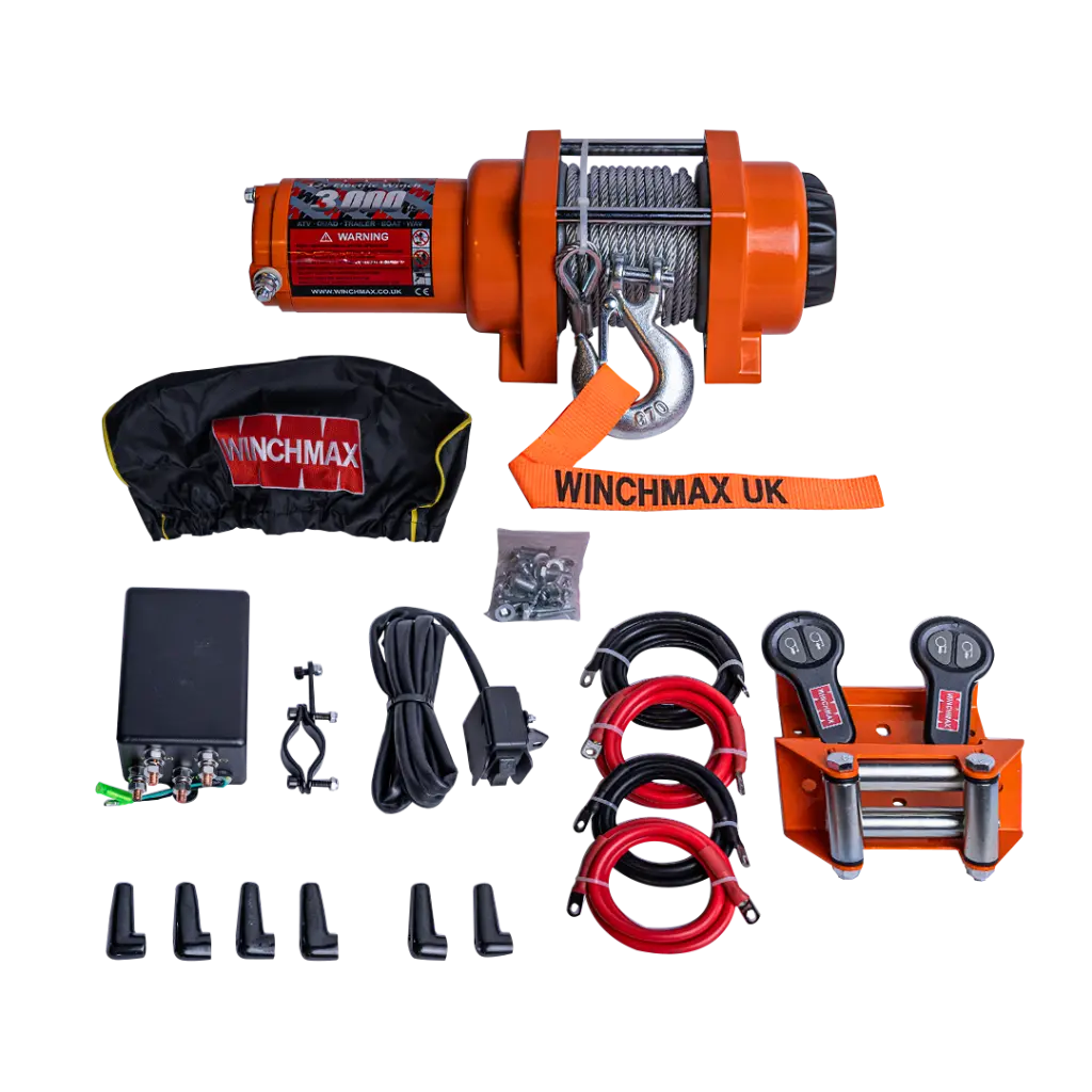 Winchmax Winch Steel Cable 50' - 3,000 Lbs - 12v  - Orange