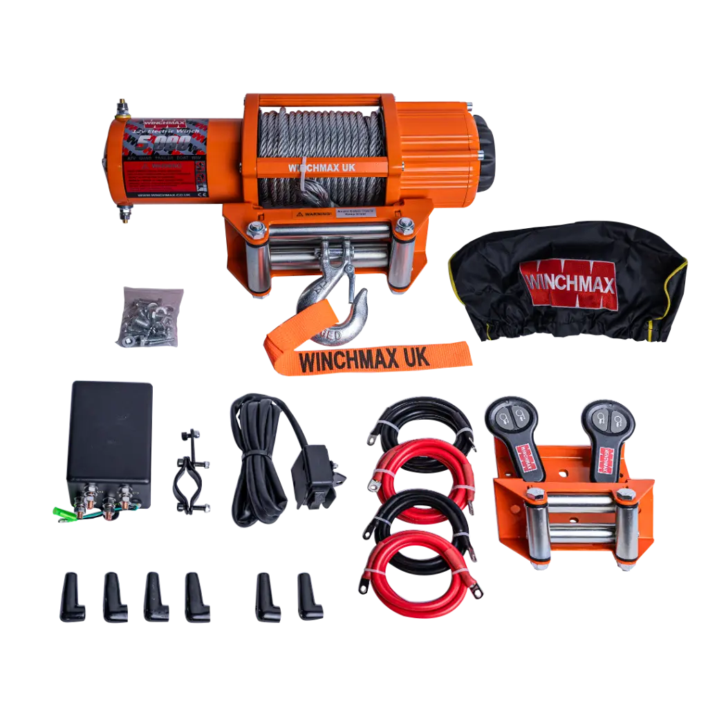 Winchmax Winch Steel Cable 50' - 5,000 Lbs - 12v  - Orange