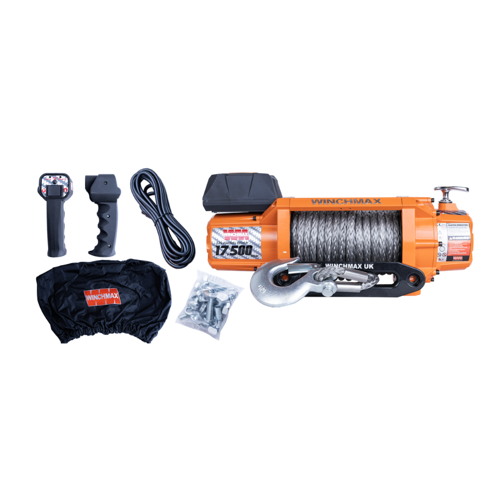 WINCH CON CUERDA SINTETICA WICHMAX 65' – 17,500 LBS – 12V – NARANJA – T