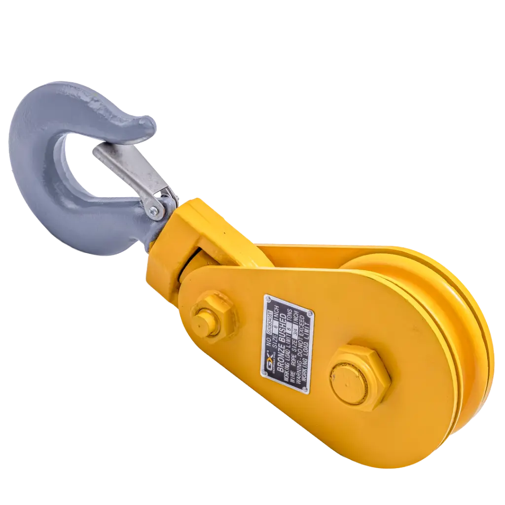 8 Ton Snatch Block 6" Sheave W/ Hook- Yellow