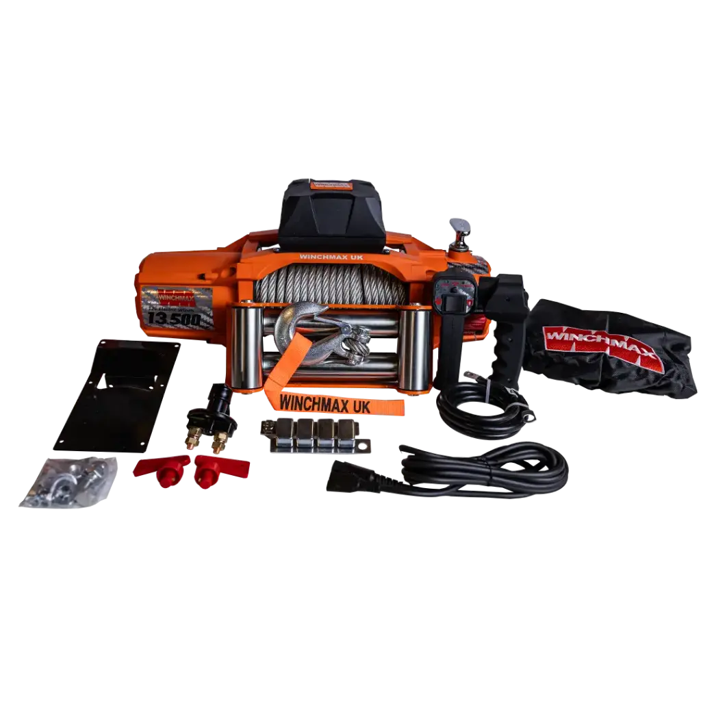 Winchmax Winch Steel Cable 80' - 13,500 Lbs – 12V  - Orange