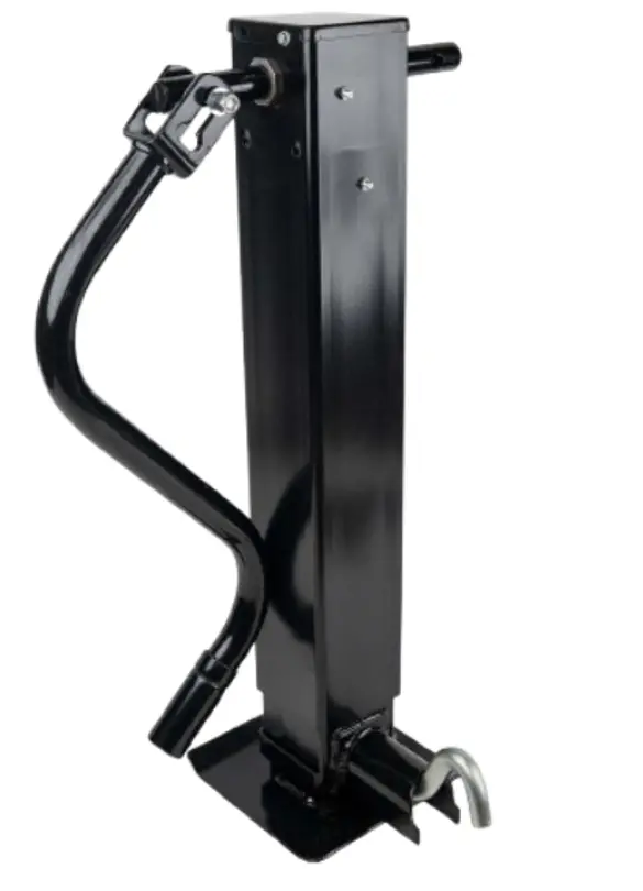 12k Jack Spring Loaded Drop Leg Front Pin Sidewind W/ Handle - W/ Clip - Black