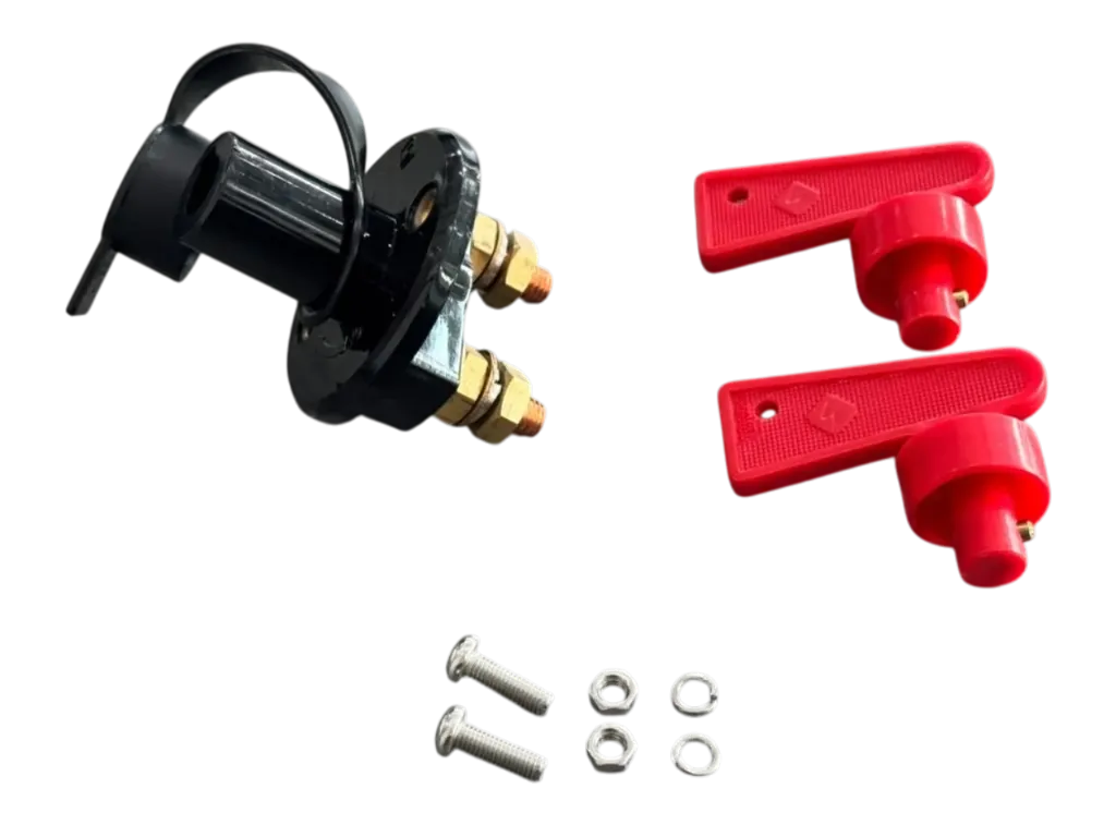 SWITCH CORTA CORRIENTE PARA WINCH DE 12V, CON 2 LLAVES EN COLOR ROJO