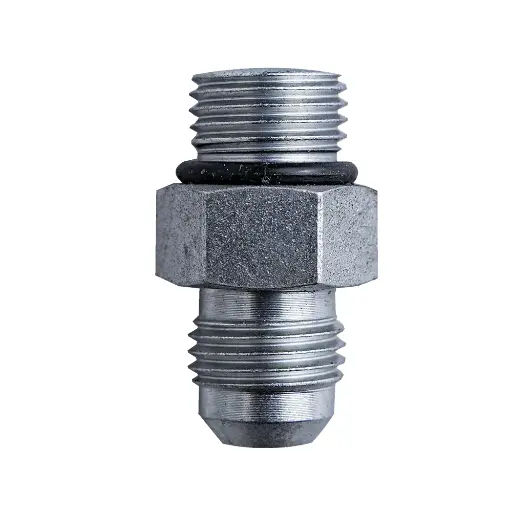 [GXHY-001001] Fitting - 3/8" ORB Male (9/16"-18 SAE-6) & Male JIC 3/8" - 0° - Zinc Plated 