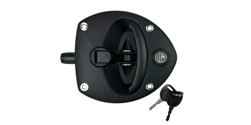 [A7897-2170] CERRADURA TIPO "U" NEGRO/NEGRO CON LLAVE, (CON ORIFICIOS)