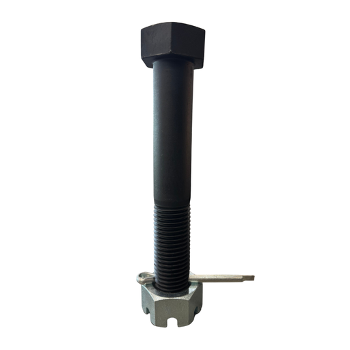 [TNG81129] BLACK GRADE 8 BOLT, 1-1/2"-6 X 9", WITH CASTLE NUT AND 1/4" X 3" STRAIGHT COTTER PIN