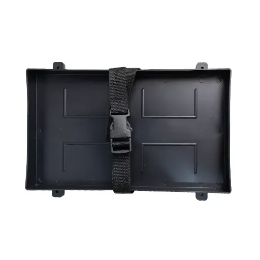 [GXPL-001001] Plastic Battery Tray W/ Belt For Group 27 Battery - Black