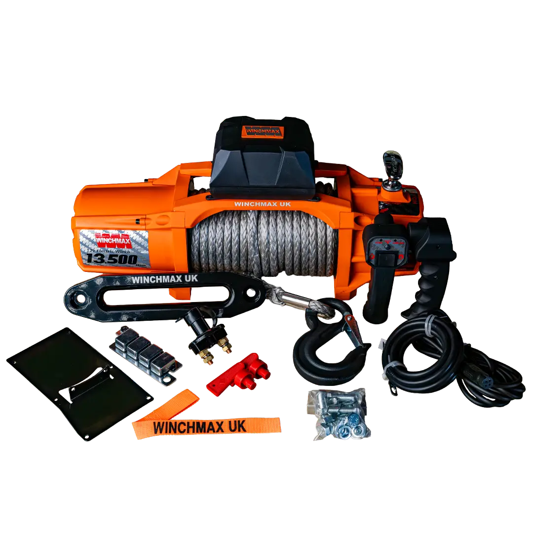 [GXEL-009004-C] WINCH CON CUERDA SINTETICA WICHMAX 90' – 13,500 LBS – 12V – NARANJA – C