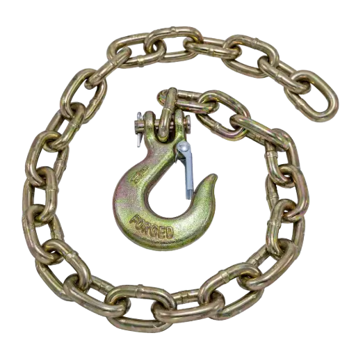 [GXCA-003002] GR70 Safety Chain W/ Clevis Hook 5/16" X 36" 15,800 Lbs Mbs - Zinc Plated 