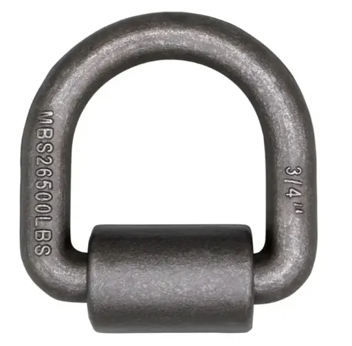 [GXCA-001004] 3/4" D-Ring W/ Weld On Clip 8,800 Lbs Wll - 26,500 Lbs Mbs - Forged Steel - Raw