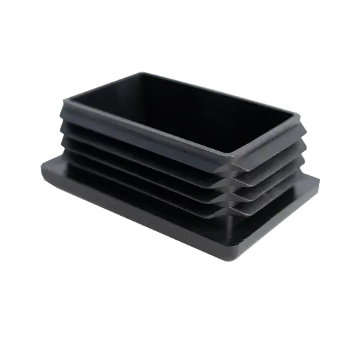 [GXPL-004003] Corrugated Rectangle Plastic Plug For 2" X 4" 6-12 Ga. Tube - Black