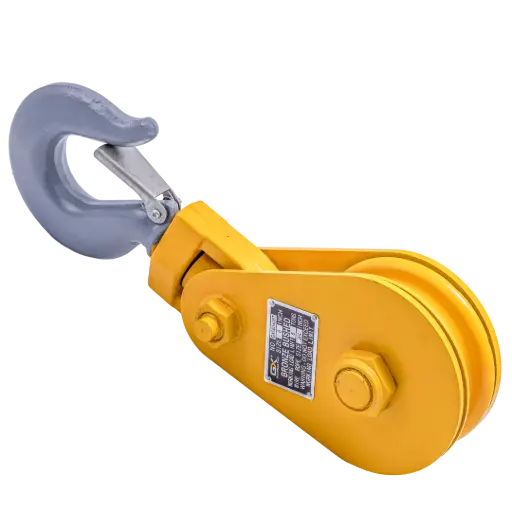 [GXCA-010001] 8 Ton Snatch Block 6" Sheave W/ Hook- Yellow