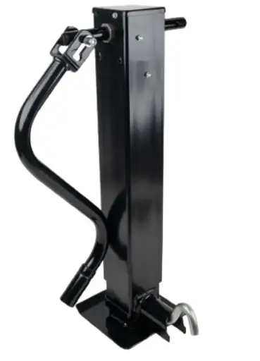 [GXJA-001006] 12k Jack Spring Loaded Drop Leg Front Pin Sidewind W/ Handle - W/ Clip - Black