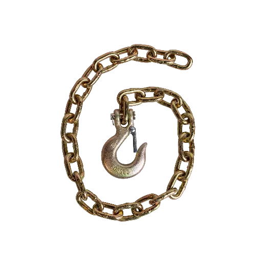 [GXCA-003002] CADENA DE SEGURIDAD GR70 CON GANCHO CLEVIS 5/16" X 36" – MBS 15,800 LB – ZINCADA (GOLD)